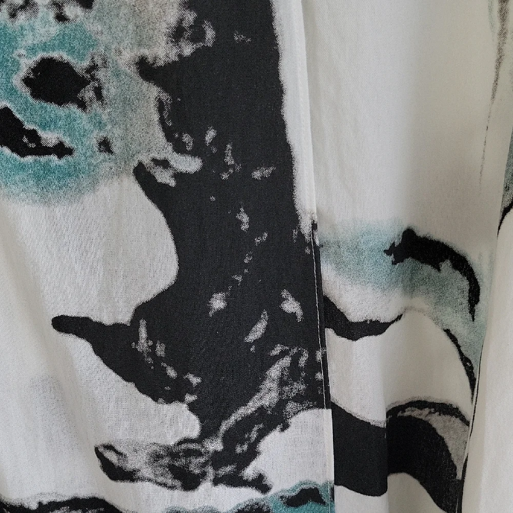 VEINFUNS Stylish White Dress Midi Linen And Cotton Short Sleeve Artsy Boho L - Picture 7 of 9